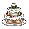 【無料】かわいいクリスマスケーキのイラスト|手書き風フリー素材