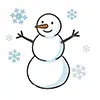 【無料】かわいい雪だるまのイラスト|手書き風の冬フリー素材
