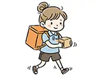 荷物を運ぶ女性配達員のフリーイラスト | かわいい・商用利用OK