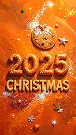 【2025年・無料】クッキー風クリスマス背景素材（オレンジ）| おしゃれでかわいい高画質イラスト