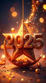 【2025年・無料】金色の星と月のオーナメント背景 | 豪華でおしゃれな高画質イラスト