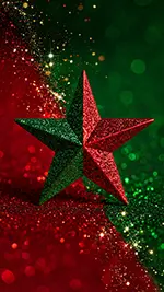 【無料】赤と緑のクリスマススター背景素材 | おしゃれな高画質イラスト