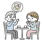 Illustration of a scene where the dating app photo and reality are different [Free material]