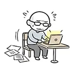 Man struggling to create his dating app profile [Free illustration]