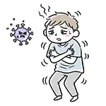 Cute Free Illustration of a Child Shivering from Early Influenza Symptoms