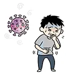 Free Illustration of a Man Holding His Mouth with Nausea from Influenza