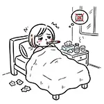 Free Illustration of a Woman Taking Sick Leave for Influenza and Recuperating
