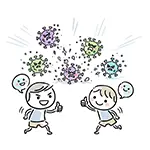 Free Illustration of Children Who Defeated Influenza Virus and Got Well