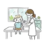 Free Illustration of a Boy Crying During Influenza Vaccination