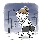 Free Illustration of an Office Lady Leaving Early due to Flu and Poor Health