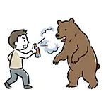 [Free Illustration] Man Spraying Bear Repellent Spray | Commercial Use OK