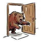 [Free Illustration] Bear Breaking Door to Invade | Commercial Use OK