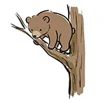 [Free Illustration] Cute Little Bear Climbing Tree | Commercial Use OK