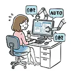 Free Illustration of Woman Panicking as PC Work is Automated by AI