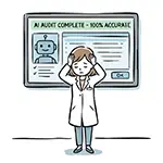 Free Illustration of Specialist Holding Head at Perfect AI Diagnosis/Audit