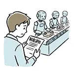 Free Illustration of Man Seeing Dismissal Notice Due to Factory Robot Introduction