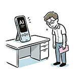 Free Illustration of Lonely Man with Only AI Terminal Conversation