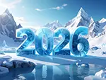 2026 Ice Sculpture Illustration Free | Cool Background of Snowy Mountains and Lake