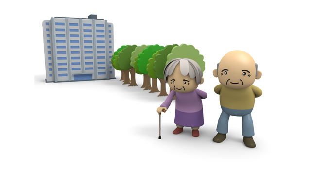 老人/杖/夫婦 - 医療/病気/介護/病院/人物/写真/イラスト/無料ダウンロード