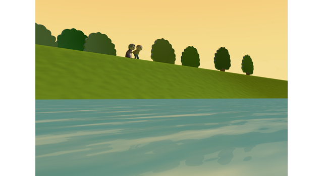 老夫婦｜木々｜川沿い - 医療/病気/介護/病院/人物/写真/イラスト/無料ダウンロード