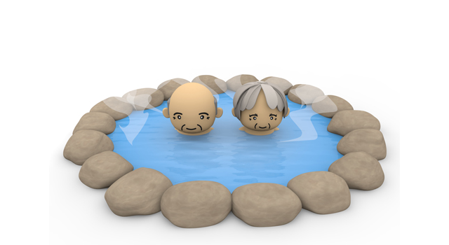 紅葉｜温泉｜年配者 - 医療/病気/介護/病院/人物/写真/イラスト/無料ダウンロード