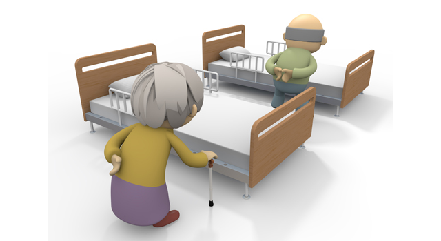 就寝/おじいちゃん/ベッド - 医療/病気/介護/病院/人物/写真/イラスト/無料ダウンロード