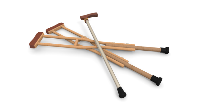 患者/松葉杖/補助 - 医療/病気/介護/病院/人物/写真/イラスト/無料ダウンロード