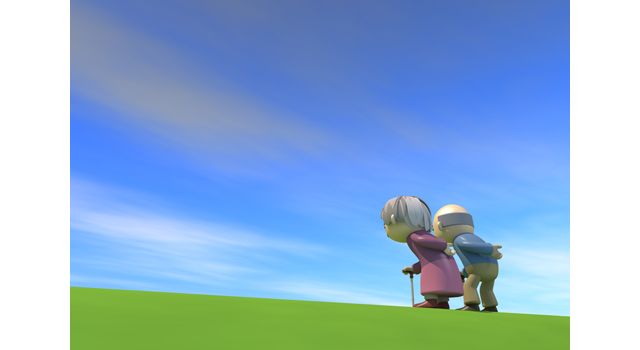 日の出/老夫婦/暮らし - 医療/病気/介護/病院/人物/写真/イラスト/無料ダウンロード