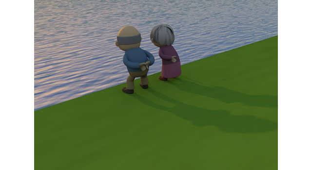 夕暮れ/老夫婦/生活 - 医療/病気/介護/病院/人物/写真/イラスト/無料ダウンロード