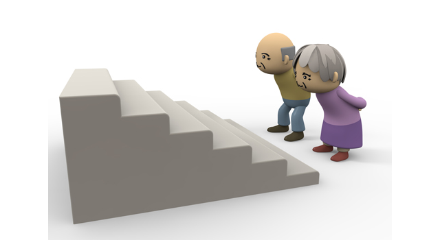 おばあさん｜階段｜降りる - 医療/病気/介護/病院/人物/写真/イラスト/無料ダウンロード