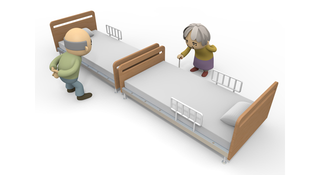 寝る/老人/夫婦 - 医療/病気/介護/病院/人物/写真/イラスト/無料ダウンロード