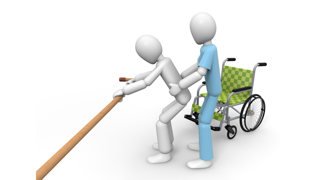 リハビリ開始｜手すり｜車イス - 医療/病気/介護/病院/人物/写真/イラスト/無料ダウンロード