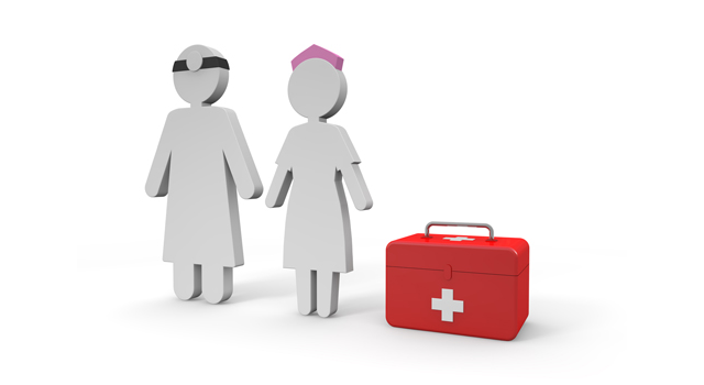 医者｜額帯鏡｜救急箱/ナース｜白衣/ユニフォーム｜あばら骨/胸部 - 医療/病気/介護/病院/人物/写真/イラスト/無料ダウンロード