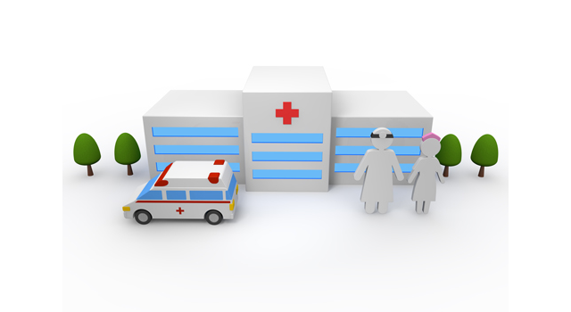 大型病院/自然/木々｜額帯鏡/ドクター｜病/やまい｜看護婦/看護師 - 医療/病気/介護/病院/人物/写真/イラスト/無料ダウンロード