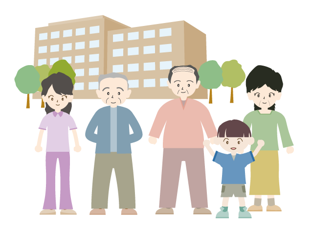 家族訪問｜顔を見に来る｜老人ホーム - 医療/病院/人物/写真/クリップアート/フリー素材/介護/福祉