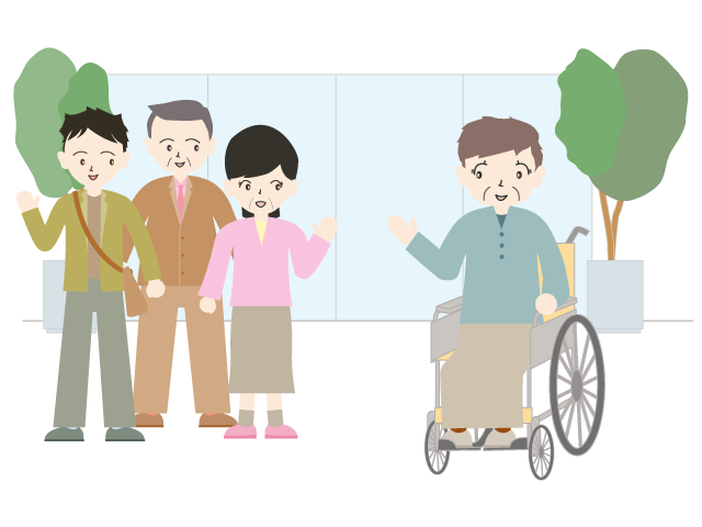 おばあさんに会いにいく｜老人ホーム｜施設 - 医療/病院/人物/写真/クリップアート/フリー素材/介護/福祉