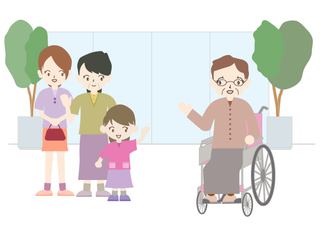 介護施設｜家族が訪問する｜様子を見に行く - 医療/病院/人物/写真/クリップアート/フリー素材/介護/福祉