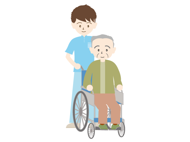 車イス｜おじいさん｜看護士 - 医療/病院/人物/写真/クリップアート/フリー素材/介護/福祉