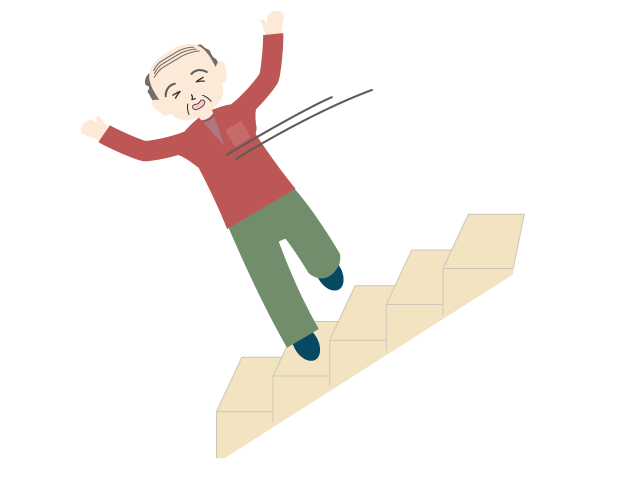 階段｜転倒｜おじいさん - 医療/病院/人物/写真/クリップアート/フリー素材/介護/福祉