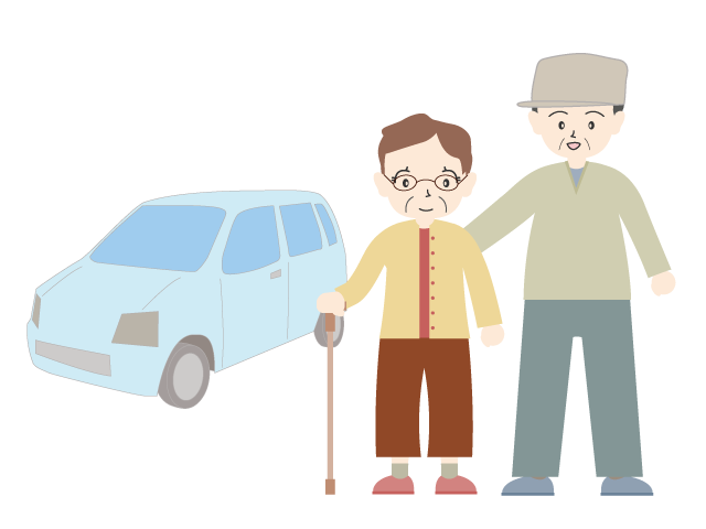 介護タクシー｜移動｜おばあさん - 医療/病院/人物/写真/クリップアート/フリー素材/介護/福祉