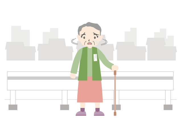 認知症の症状/迷子｜高齢者｜危険 - 医療/病院/人物/写真/クリップアート/フリー素材/介護/福祉