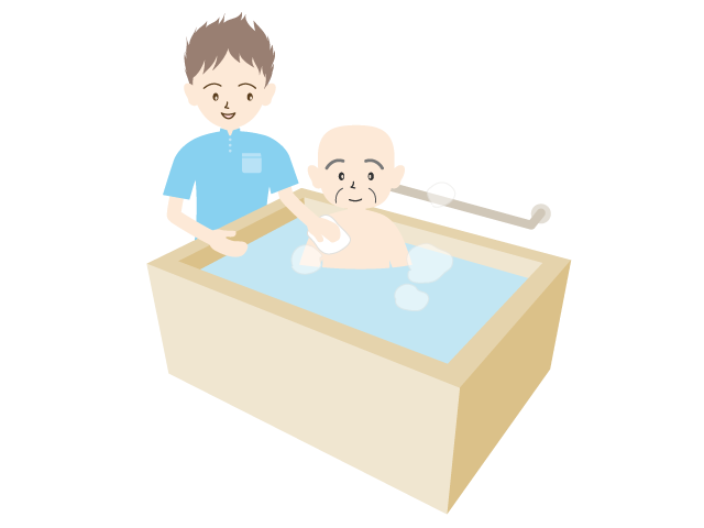 お風呂/介護施設/お年寄り - 医療/病院/人物/写真/クリップアート/フリー素材/介護/福祉