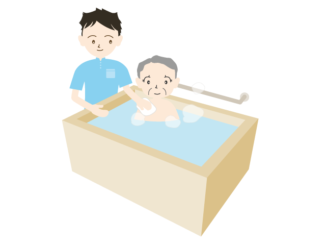 老人ホームでお風呂｜お年寄り｜ヘルパーさん - 医療/病院/人物/写真/クリップアート/フリー素材/介護/福祉