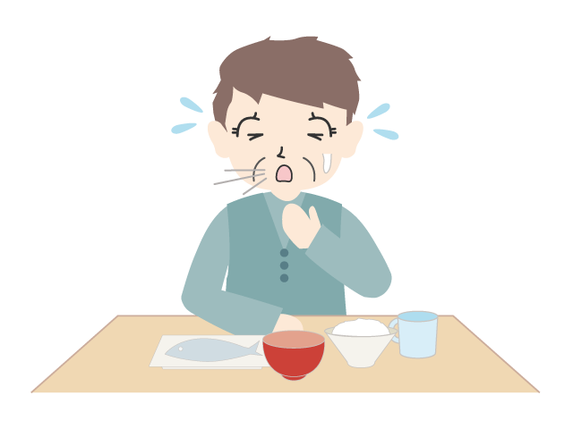 喉が詰まる/食事｜お年寄り｜危険 - 医療/病院/人物/写真/クリップアート/フリー素材/介護/福祉