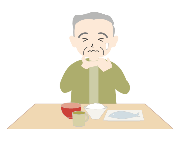 のどが詰まる/食事中/老人｜食べ物 - 医療/病院/人物/写真/クリップアート/フリー素材/介護/福祉
