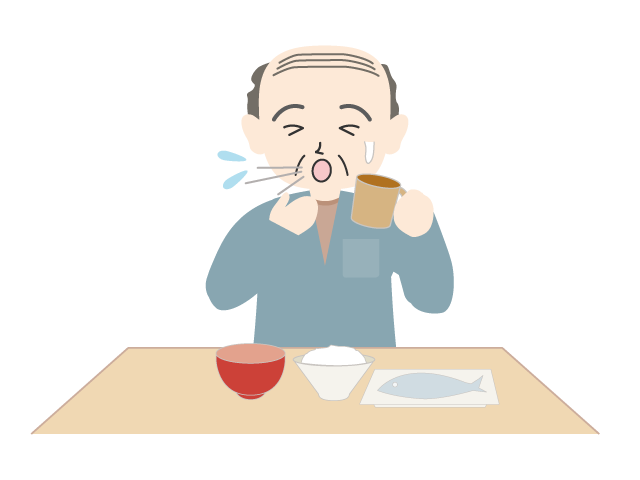 喉づまり/注意/お年寄り｜注意｜食事 - 医療/病院/人物/写真/クリップアート/フリー素材/介護/福祉