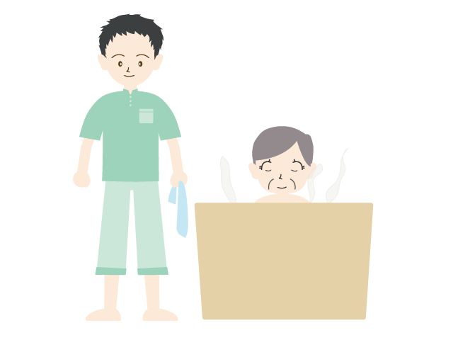 お風呂の時間｜老人ホーム｜介護福祉士 - 医療/病院/人物/写真/クリップアート/フリー素材/介護/福祉