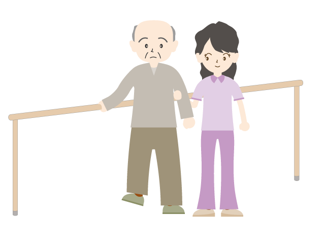 老人/リハビリ/介護スタッフ｜歩く｜運動 - 医療/病院/人物/写真/クリップアート/フリー素材/介護/福祉