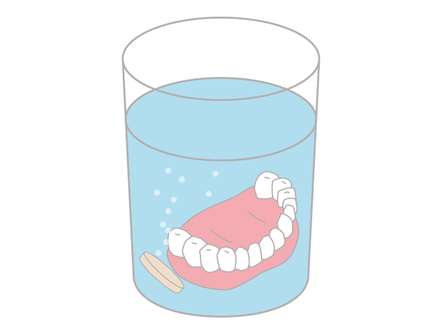 入れ歯/洗浄｜コップ - 医療/病院/人物/写真/クリップアート/フリー素材/介護/福祉