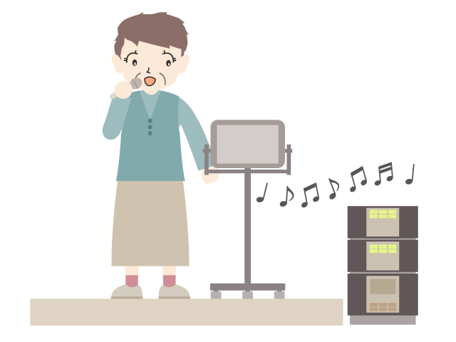 カラオケ大会/介護施設｜ストレス発散 - 医療/病院/人物/写真/クリップアート/フリー素材/介護/福祉